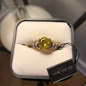 Honey citrine CZ ring